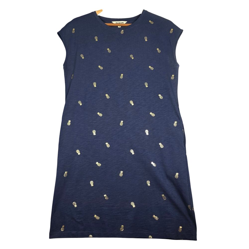 Navy Boden Cotton Leah Jersey T-shirt Dress